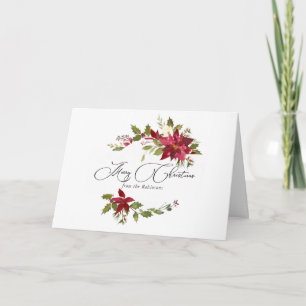 Vatercolor Poinsettia Family-julfoto Kort