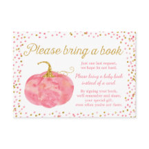 Vatercolor Pumpkin Girl Baby Shower Ta med Bok