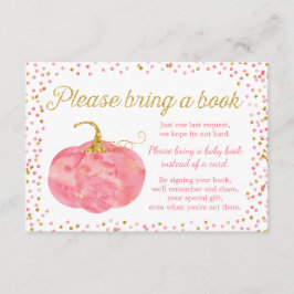 Vatercolor Pumpkin Girl Baby Shower Ta med Bok Tilläggskort