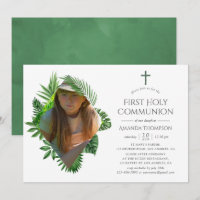Vatercolor Tropical Summer First Heliga Communion