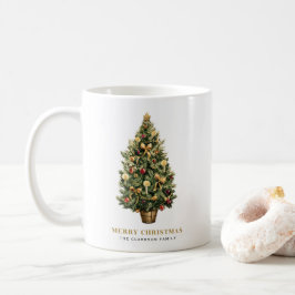 Vatercolor Vintage jul Träd God jul Kaffemugg