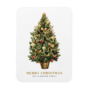Vatercolor Vintage jul Träd God jul Magnet