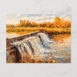 Vaterfall för höstkanallås helg vykort