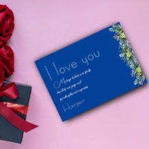 Vaterfärgsblomma botaniskt vykort kärlek