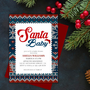 Vaterfärgssöt rött barn i Santa baby-babydusch Inbjudningar