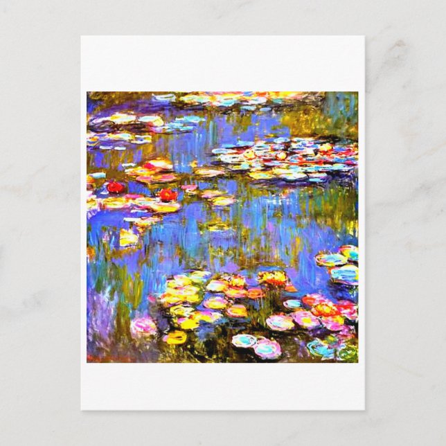 Vaterlilies by Claude Monet - Art Post Card Vykort (Framsida)