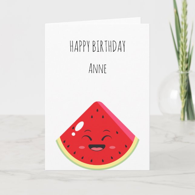 Vatermelon Birthday Card Tack Kort (Framsida)
