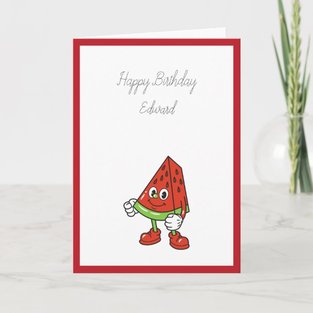 Vatermelon Birthday Card Tack Kort (Framsida)