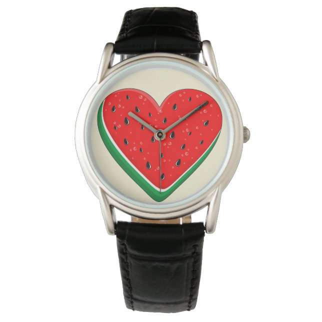 Vatermelon Heart Alla hjärtans dag Fria Palestina Armbandsur (Framsida)