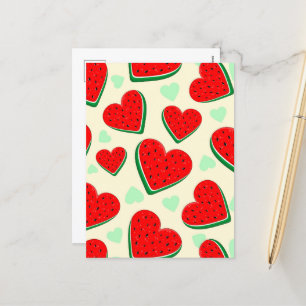 Vatermelon Heart Alla hjärtans dag Fria Palestina Helg Vykort