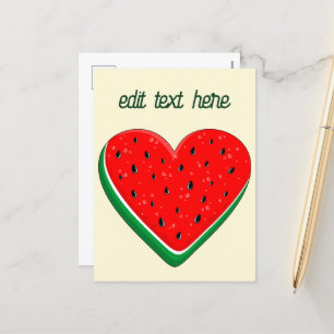 Vatermelon Heart Alla hjärtans dag Fria Palestina Helg Vykort