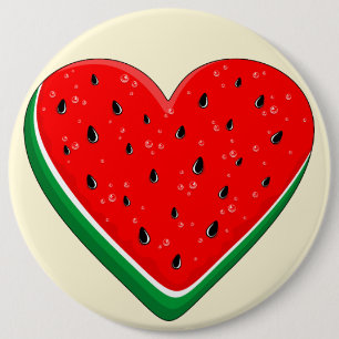 Vatermelon Heart Alla hjärtans dag Fria Palestina Knapp