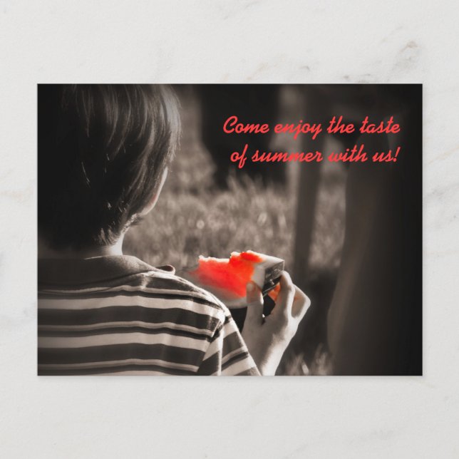 Vatermelon Sommarpartis vykort för inbjudan (Framsida)