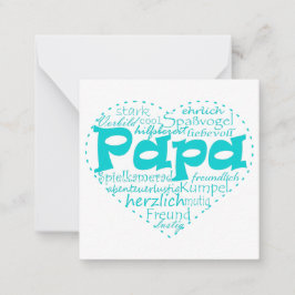 Vatertagskarte Papa hellblau Anteckningskort