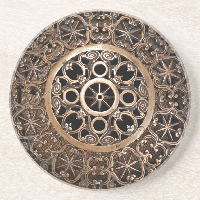 Vatican brons forntida metall mystisk steampunk underlägg sandsten (Framsidan)