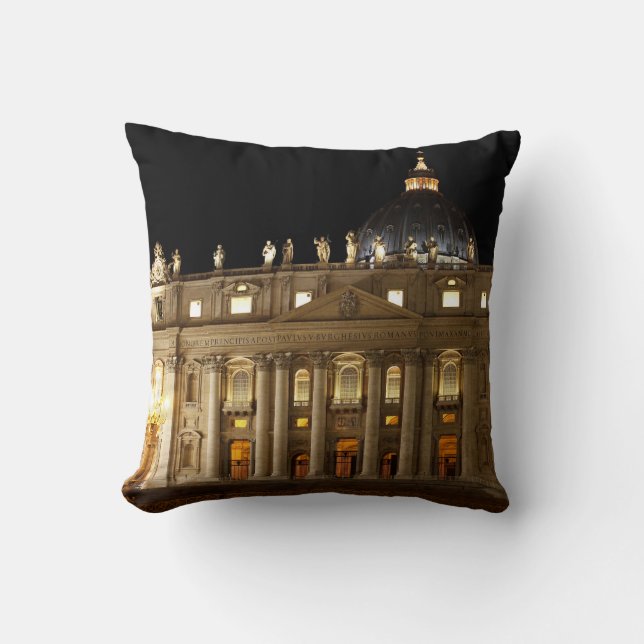 Vatican City Basilica på natten Kudde (Framsida)