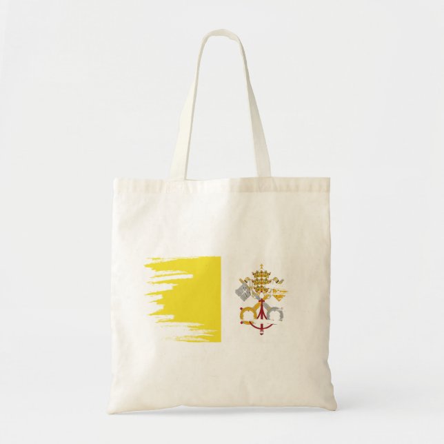 Vatican City Flagga Brush Art Tygkasse (Framsidan)