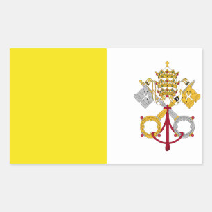 Vatican City flagga Rektangulärt Klistermärke