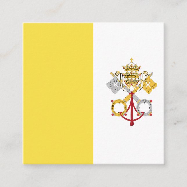 Vatican City Heliga Se Flagga Emblem Fyrkantigt Visitkort (Framsida)