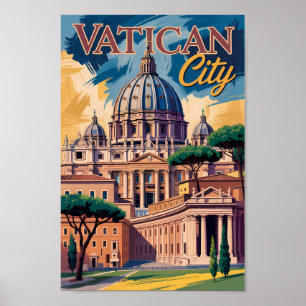 Vatican City Konstnärlig Illustration Resa Konst Poster