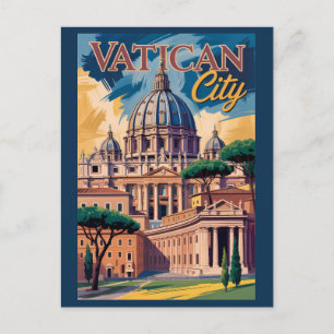 Vatican City Målerisk Illustration Resa Konst Vykort