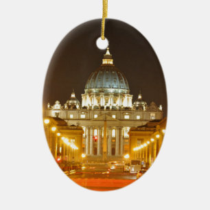 Vatican City Rome, italien på natten Julgransprydnad Keramik
