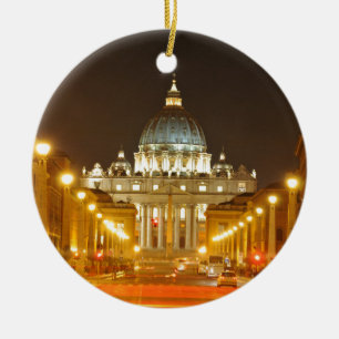 Vatican City Rome, italien på natten Julgransprydnad Keramik