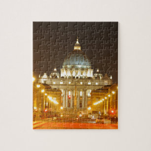 Vatican City Rome, italien på natten Pussel