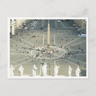 Vatican City S:t Peters torg obelisk vykort