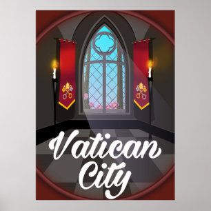 Vatican city serie reseskylt för tecknad film poster
