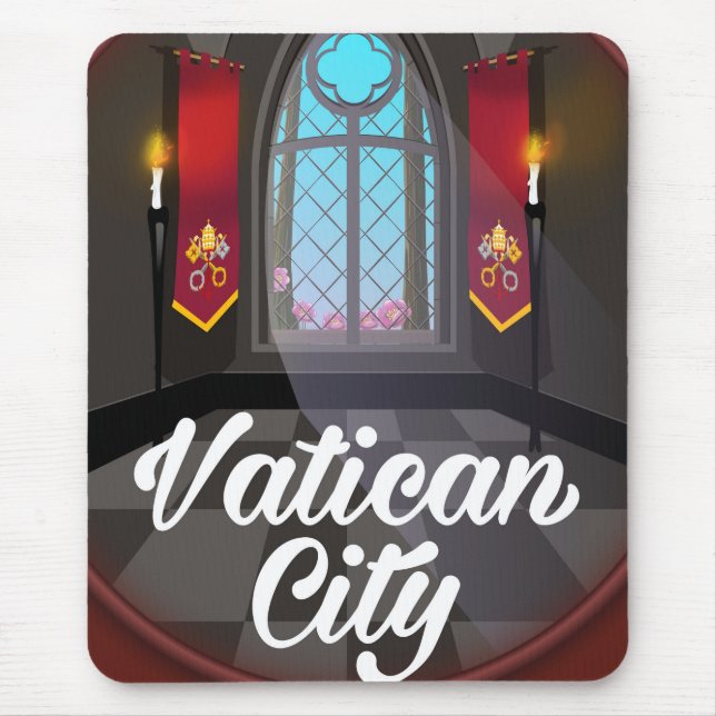 Vatican city serie ritad reseskylt musmatta (Framsidan)