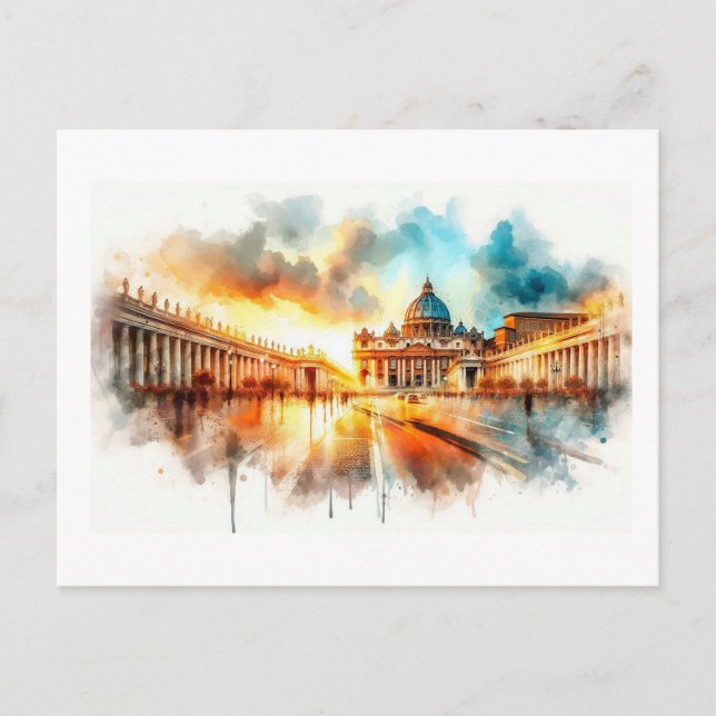 Vatican City Solnedgång,  Vykort (Framsida)