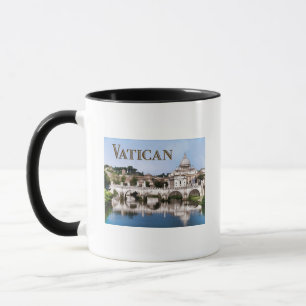 Vatican City som ses från Tiber flodtext VATICA Mugg