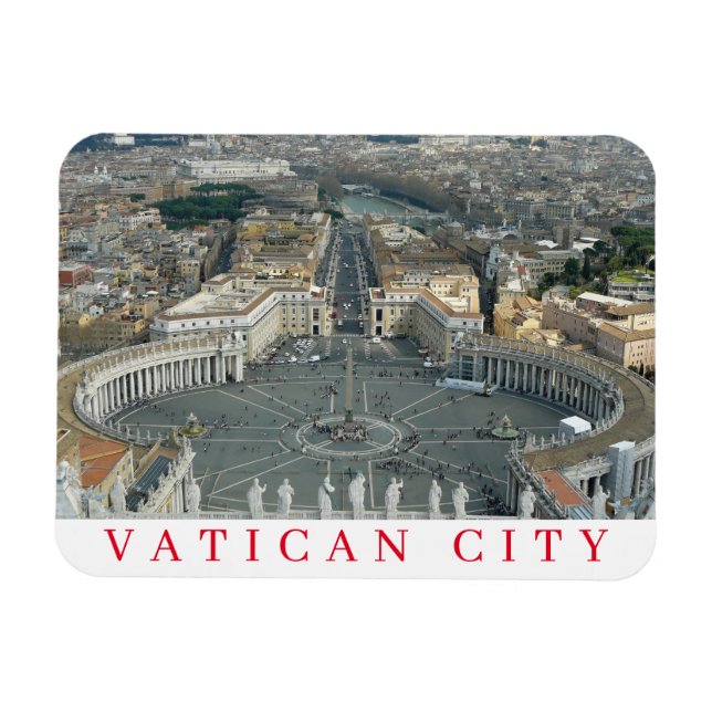 Vatican City St Peter Square visar kylmagnet Magnet (Horisontell)