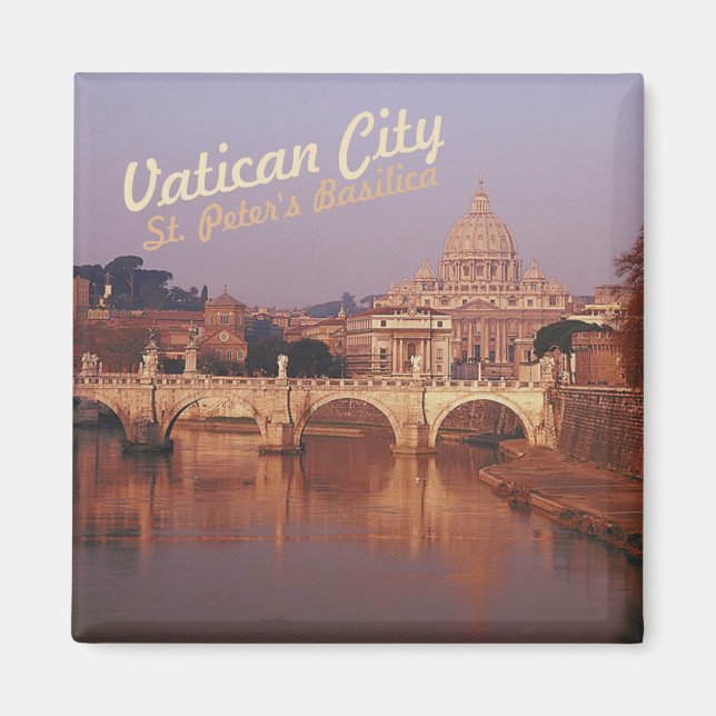 Vatican City St Peters Twilight Fridge Magnet (Framsidan)
