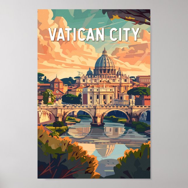 Vatican City Travel Art Vintage Poster (Framsidan)