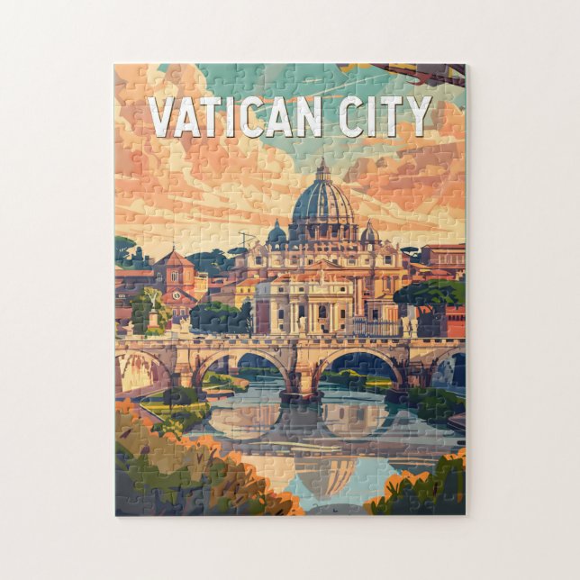 Vatican City Travel Art Vintage Pussel (Vertikal)