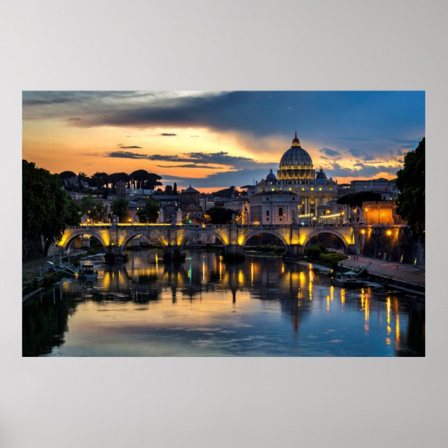 Vatican City View by Night Poster (Framsidan)