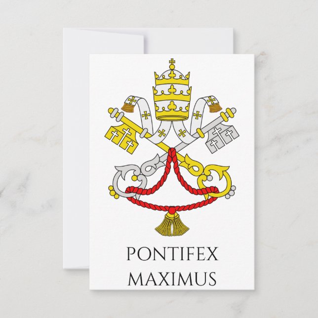 Vatican Coat of Arms Holy Card | Latin Prayer Tack Kort (Framsida)