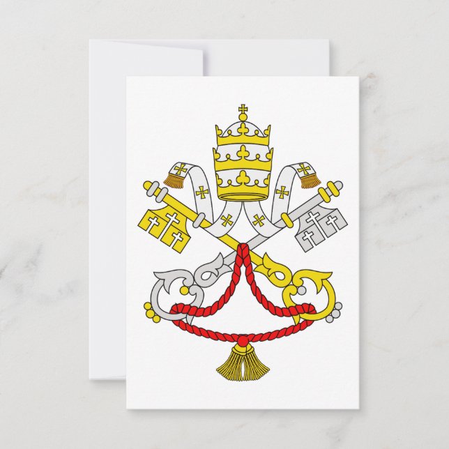Vatican Coat of Arms Holy Card Tack Kort (Framsida)