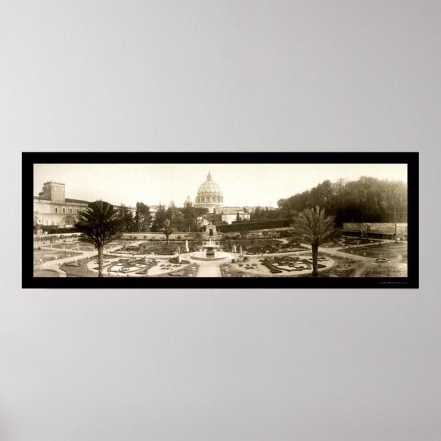 Vatican Garden Rom Photo 1909 Poster (Framsidan)