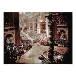 Vatican II Council, Rom, 1962 Pope John XXIII Fototryck