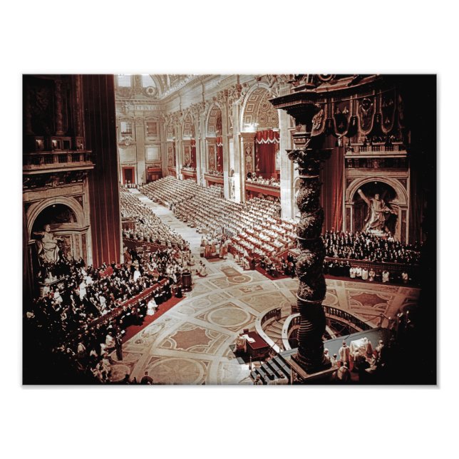 Vatican II Council, Rom, 1962 Pope John XXIII Fototryck (Framsidan)