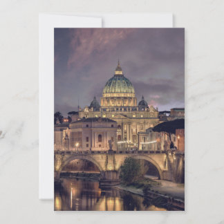 Vatican night sky destination wedding Rome Italy Inbjudningar