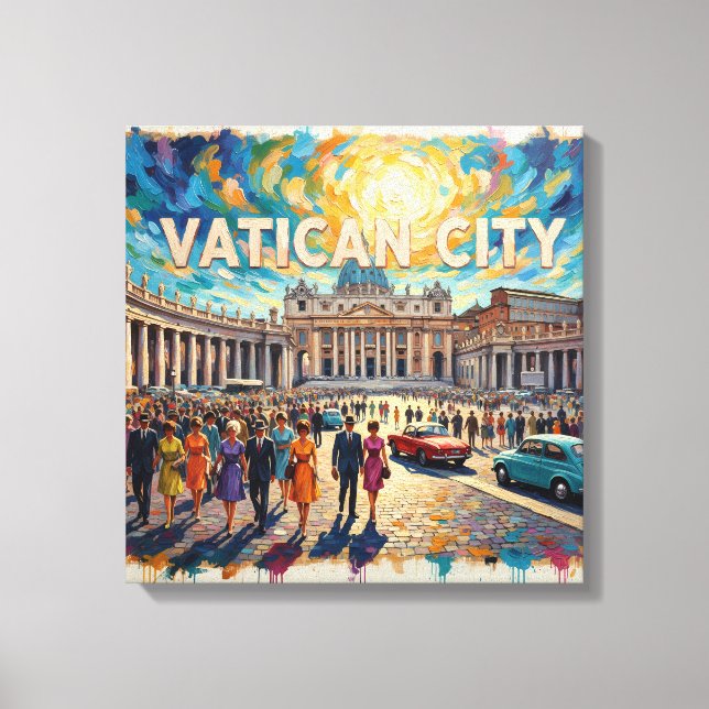 Vatican Square Sunlit Grandeur Canvas (Framsida)