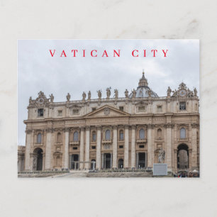 Vaticanstaten Peterskyrkan fasadvy vykort