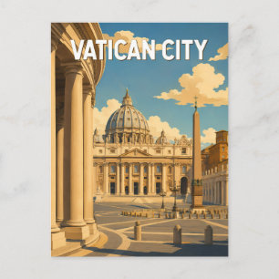 Vaticanstaten S:t Peters torg Illustration Resa Vykort