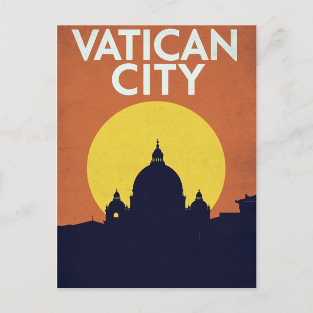 Vaticanstaten St. Peters Retro Vykort (Framsida)
