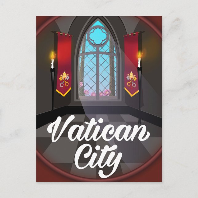 Vaticanstatens seriebaserade reseposter vykort (Framsida)