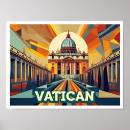 Vatikanen City Travel artistisk färgstark Poster